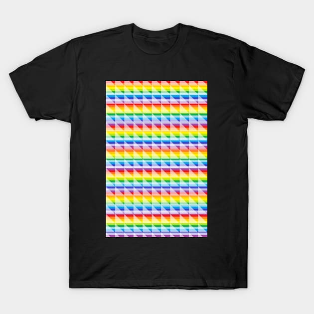 Rainbow Triangle Striped Pattern T-Shirt by Wicca Fairy